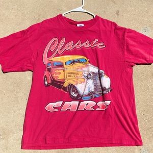 Red hot rod vintage tee